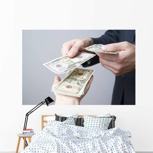 Money in the hands of the people Wall Mural