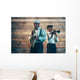 Two african american jazz musicians playing trumpet and saxophon Wall Mural