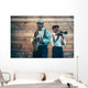 Two african american jazz musicians playing trumpet and saxophon Wall Mural