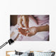 Earrings from pearls in hands 1278. Wall Mural