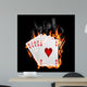 Poker Cards Burn in the Fire Wall Mural