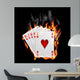 Poker Cards Burn in the Fire Wall Mural