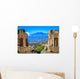 View of Mt Etna from Greek Theatre Ruins Wall Mural
