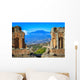 View of Mt Etna from Greek Theatre Ruins Wall Mural