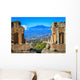 View of Mt Etna from Greek Theatre Ruins Wall Mural