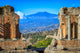 View of Mt Etna from Greek Theatre Ruins Wall Mural