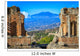 View of Mt Etna from Greek Theatre Ruins Wall Mural