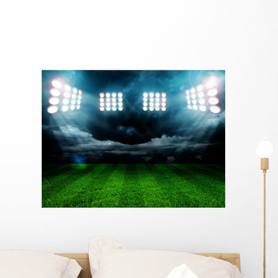 Stadium Lights Night and Wall Mural shown on a wall