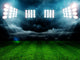 stadium lights at night and stadium Wall Mural