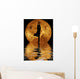 yoga on moon and water background Wall Mural
