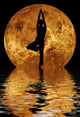 yoga on moon and water background Wall Mural