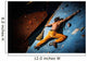 Muscular man practicing rock-climbing on a rock wall indoors Wall Mural