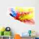 Colourful flying parrot isolated on white Wall Mural