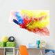 Colourful flying parrot isolated on white Wall Mural