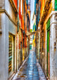 Narrow stone made street at Venice Italy. HDR processed Wall Mural