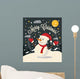 Christmas Card with Snowman Wall Mural