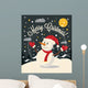 Christmas Card with Snowman Wall Mural