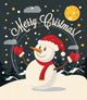 Christmas Card with Snowman Wall Mural