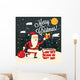 Christmas Card with Santa Claus Wall Mural