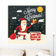 Christmas Card with Santa Claus Wall Mural