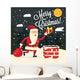 Christmas Card with Santa Claus Wall Mural