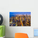 Aerial view of Chicago downtown skyline at night. Wall Mural