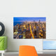 Aerial view of Chicago downtown skyline at night. Wall Mural