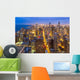 Aerial view of Chicago downtown skyline at night. Wall Mural