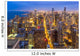 Aerial view of Chicago downtown skyline at night. Wall Mural