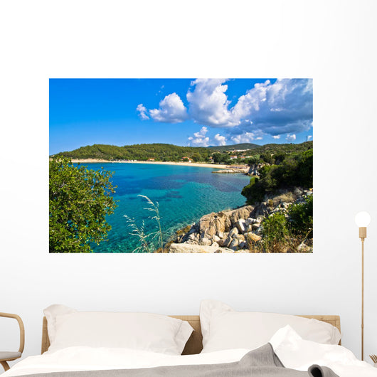 Beachscape of Aegean sea, Destenika beach, Sithonia Wall Mural
