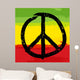 Peace symbol and rastafarian colors in background, vector Wall Mural