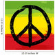 Peace symbol and rastafarian colors in background, vector Wall Mural
