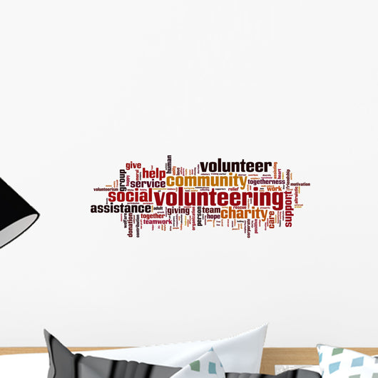 Volunteering word cloud Wall Decal