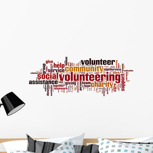 Volunteering word cloud Wall Decal