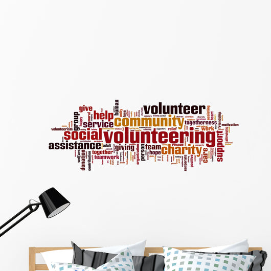 Volunteering word cloud Wall Decal