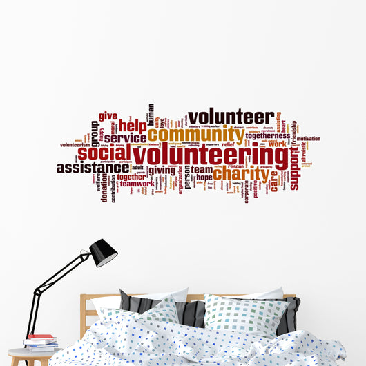 Volunteering word cloud Wall Decal