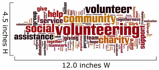 Volunteering word cloud Wall Decal