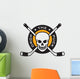 Hockey emblem with skull and crossed hockey sticks Wall Decal