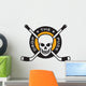 Hockey emblem with skull and crossed hockey sticks Wall Decal