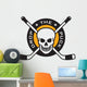 Hockey emblem with skull and crossed hockey sticks Wall Decal