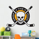 Hockey emblem with skull and crossed hockey sticks Wall Decal