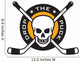 Hockey emblem with skull and crossed hockey sticks Wall Decal
