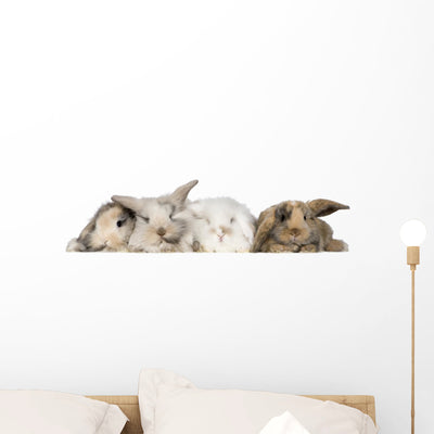 Group Bunnies Wall Decal shown on a wall