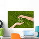 Open hands making a protection gesture Wall Mural