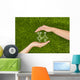 Open hands making a protection gesture Wall Mural