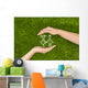 Open hands making a protection gesture Wall Mural