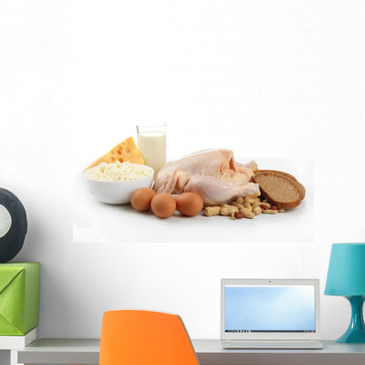 High Protein Food Wall Decal shown on a wall