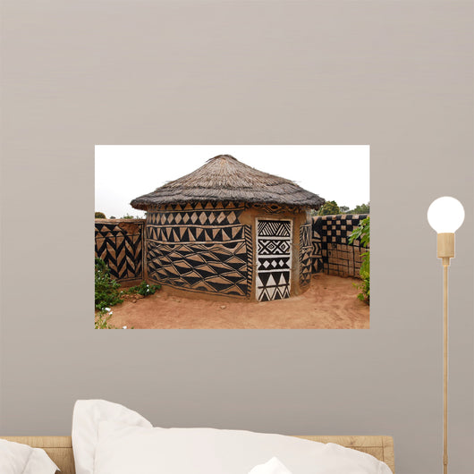 African adobe hut Wall Mural