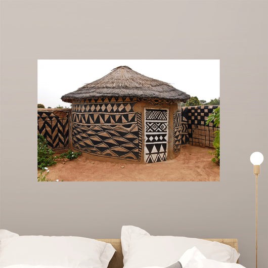 African adobe hut Wall Mural