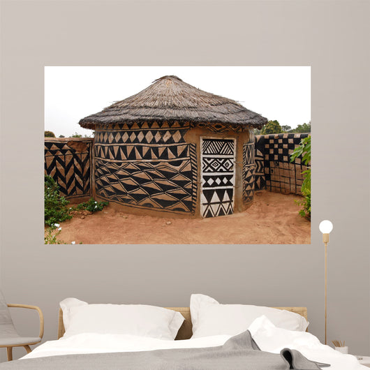African adobe hut Wall Mural
